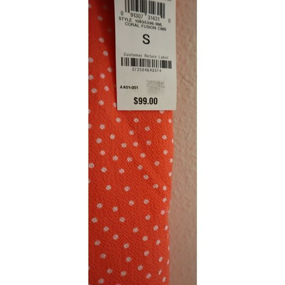 Bar III 10835396 Womens Sz S Coral Fusion Polka Dot O-Ring Cutout Mini Dress $99 - Picture 6 of 10